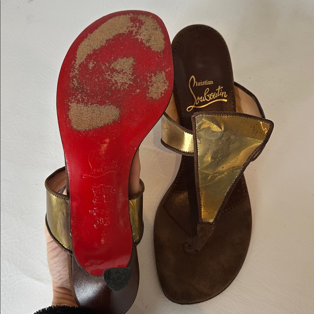 Christian Louboutin metal thong heel sandal - Picture 9 of 13